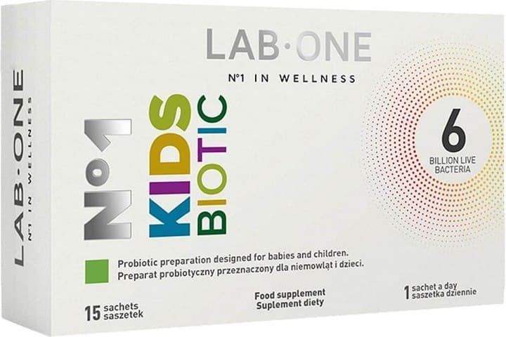 LAB ONE N°1 KidsBiotic 15 zakjes – LAB ONE verpakking