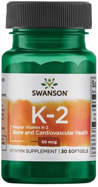 Vitamin K-2 50mcg 30 mjukgelatinkapslar | Swanson – Swanson förpackning