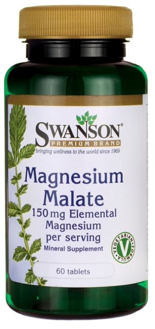 Swanson Magnesium Malate, 150mg Elemental Magnesium - 60 tabletter – Swanson förpackning