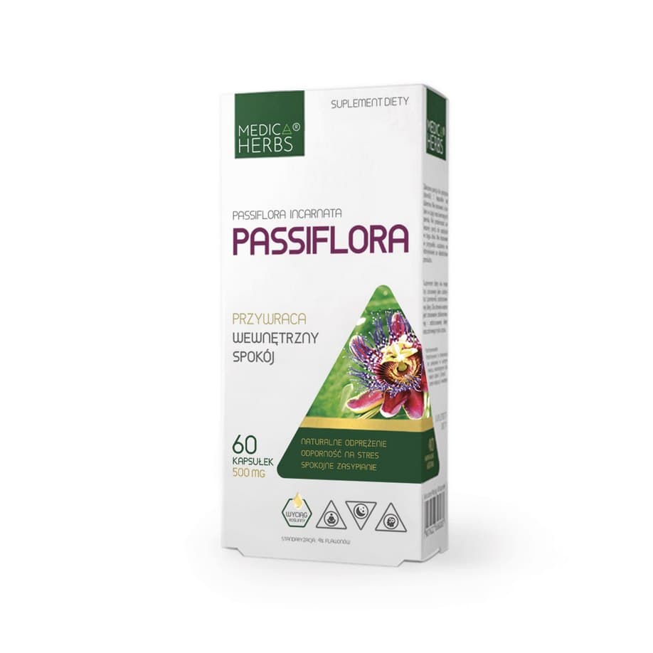 Medica Herbs - Passionflower 500mg, 60 kapslar – Medica Herbs förpackning