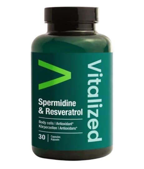 Vitalized - Spermidine & Resveratrol - 30 kapslar – Vitalized förpackning