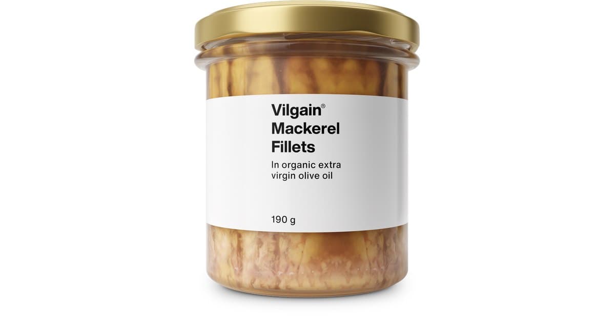 Vilgain Filetes de caballa en aceite de oliva extra virgen ecológico 190 g