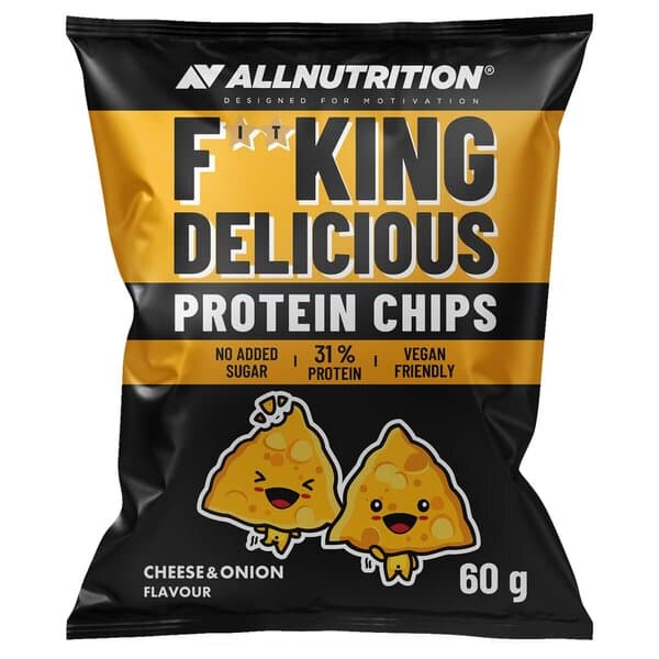 Allnutrition - Delicious Protein Chips, Cheese And Onion 60g – Allnutrition förpackning