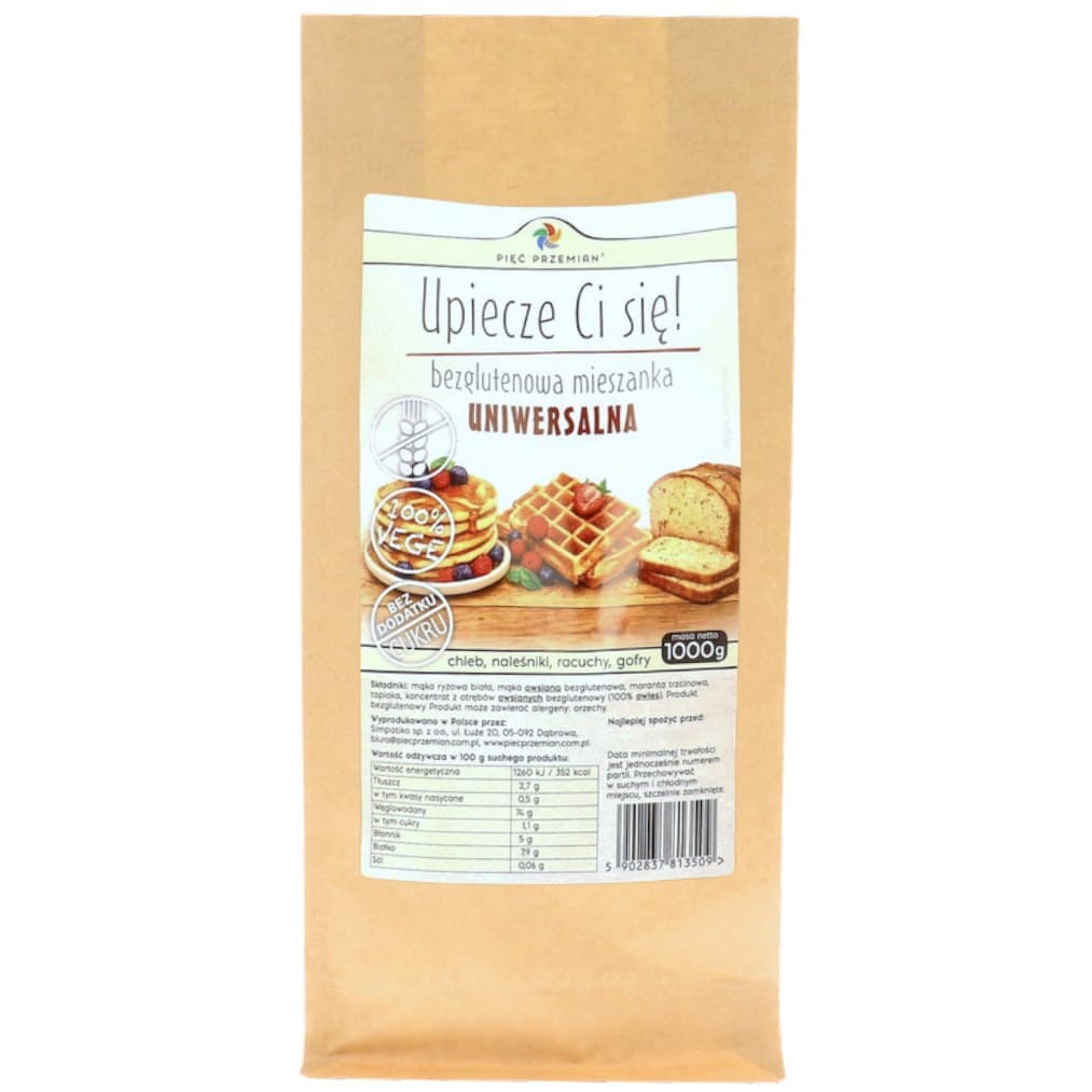 Pięć Przemian - Universal Gluten-Free Mix 1000g – Pięć Przemian förpackning