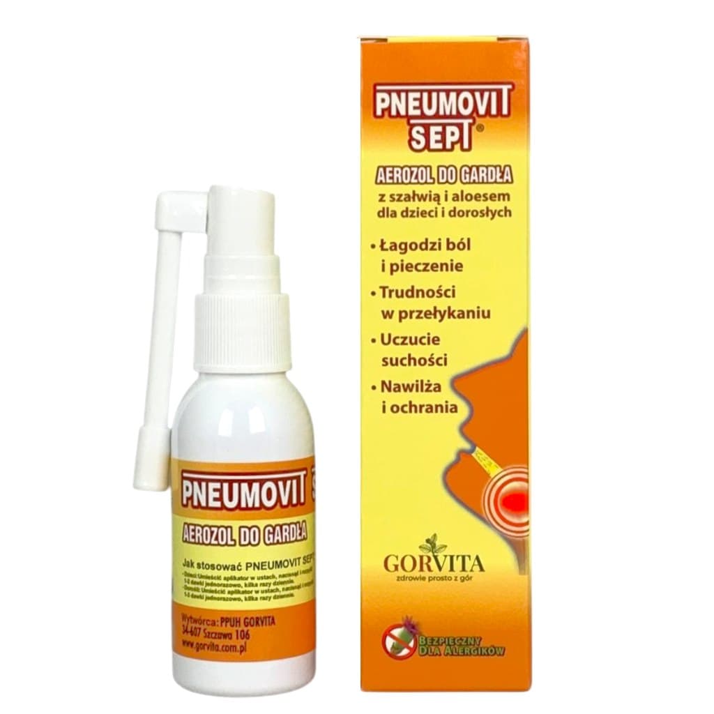 Gorvita - Pneumovit Sepi - Halsspray - 35ml – Gorvita förpackning