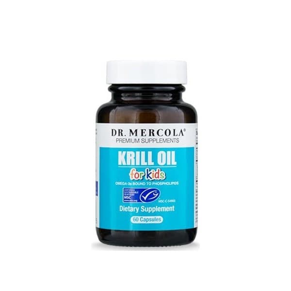Dr. Mercola Krillolja för barn - 60 kapslar – Dr. Mercola förpackning