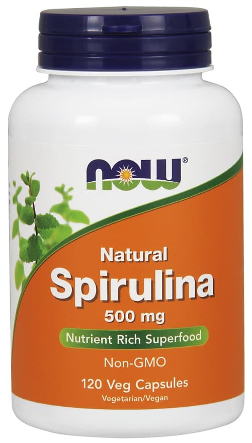 NOW Foods Spirulina 500 mg Comprimés – NOW Foods emballage