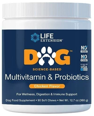 Life Extension - Dog Multivitamin & Probiotics - 90 mjuka gummies