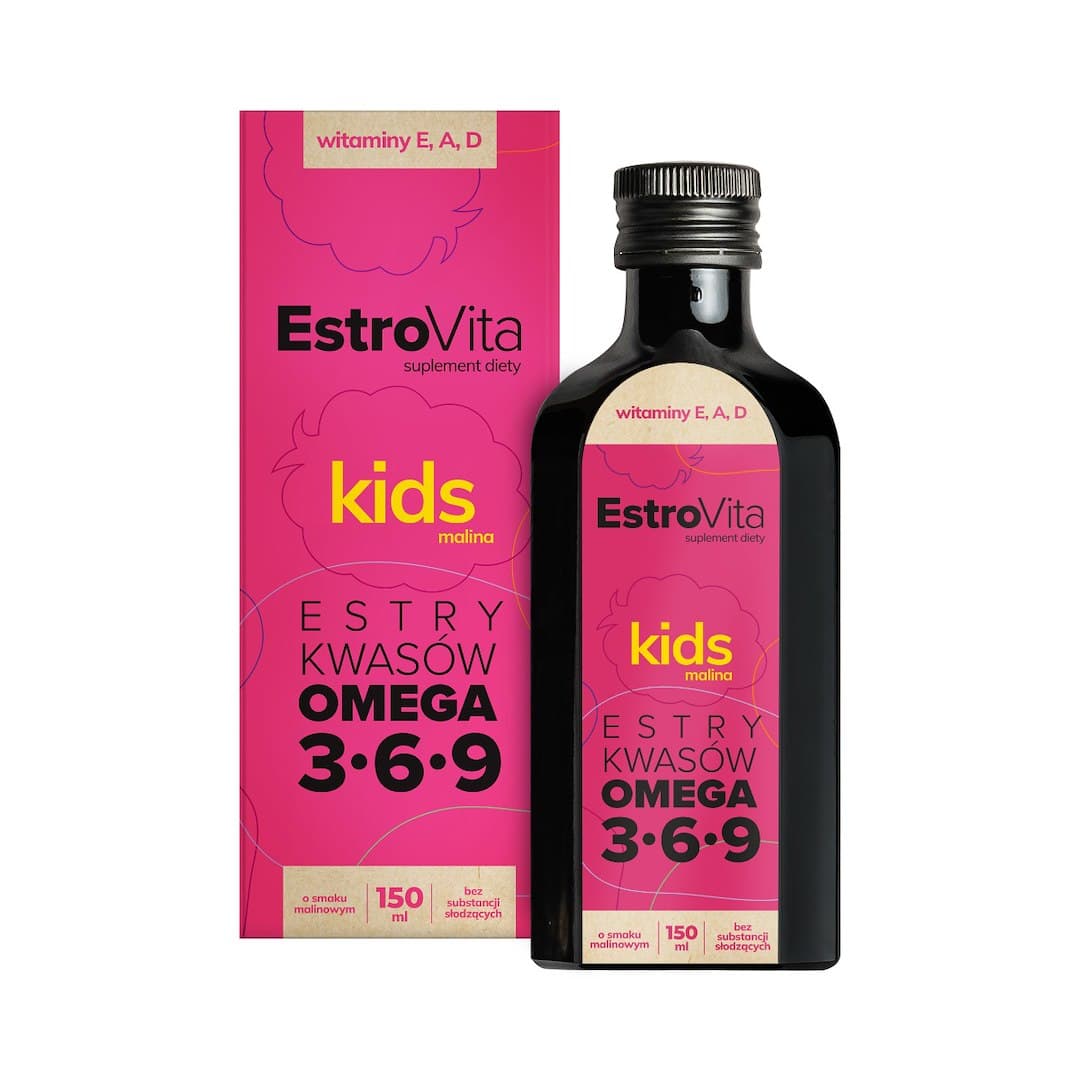 EstroVita Kids Omega 3-6-9 150 ml mit Himbeergeschmack