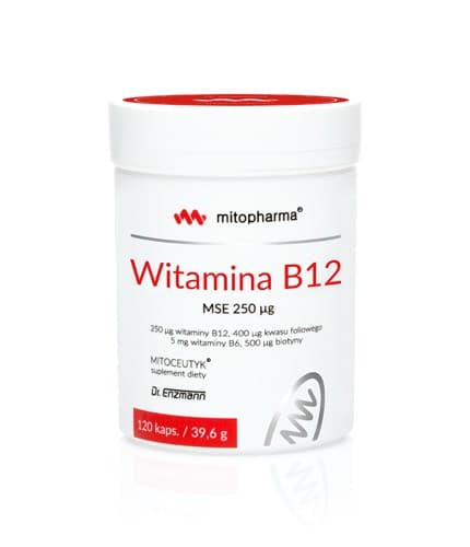 Mitopharma - Vitamin B12 Mse 250μg - 120 Kapslar – mitopharma förpackning