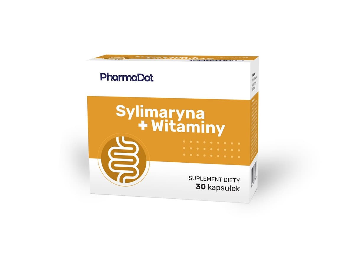 PharmaDot Sylimaryna + Witaminy 30 kapslar – PharmaDot förpackning