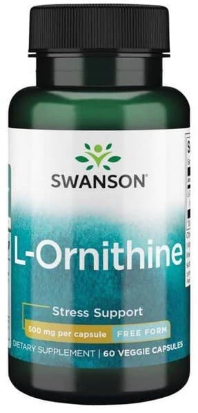 Swanson L-Ornithine 500 mg - 60 Veggie Capsules – Swanson förpackning