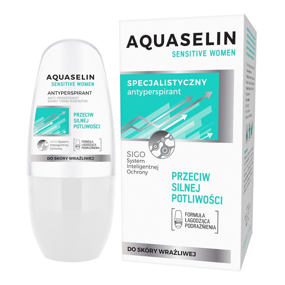 Aquaselin - Sensitive Women Specialist Antiperspirant Roll-On - 50ml – Aquaselin förpackning