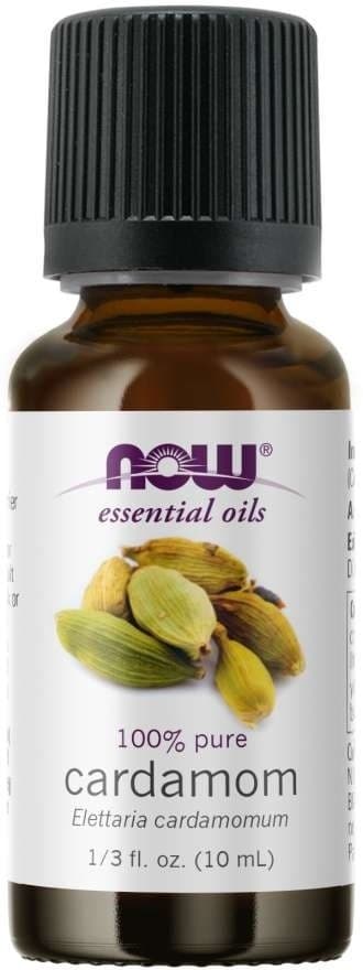 NOW Foods Kardamomolja 10ml - 100% ren eterisk olja – NOW Foods förpackning
