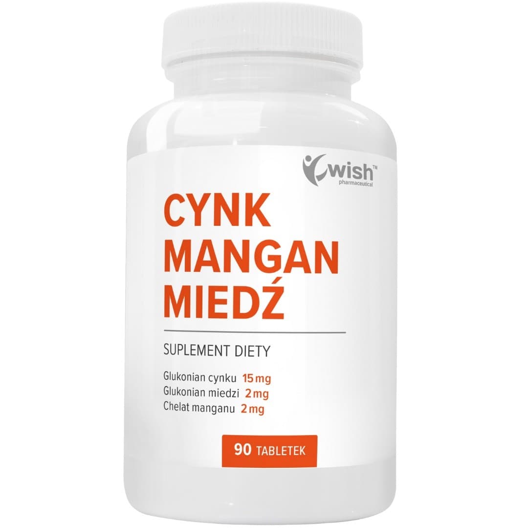 Wish Zinc Manganeso Cobre 90 tabletas – Wish empaque
