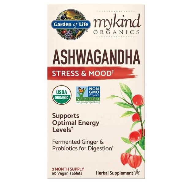 Garden Of Life Mykind Ashwagandha 600mg - 60 veganska tabletter – Garden Of Life förpackning