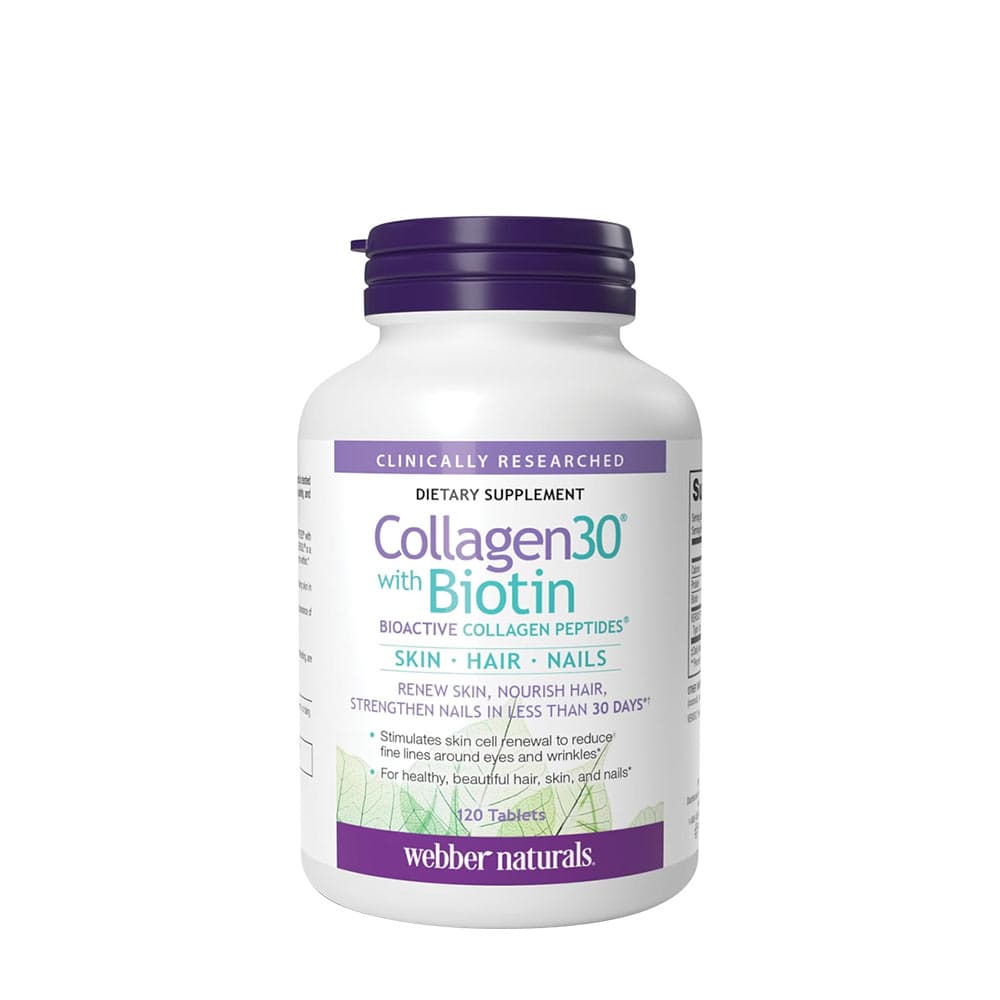 Webber Naturals – Collagen30 mit Biotin – 120 Tabletten – Webber Naturals Verpackung