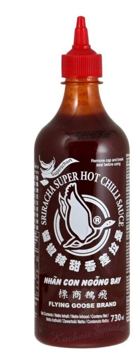 Flying Goose - Sriracha Super Hot Chilli Sauce - 730g – Flying Goose förpackning