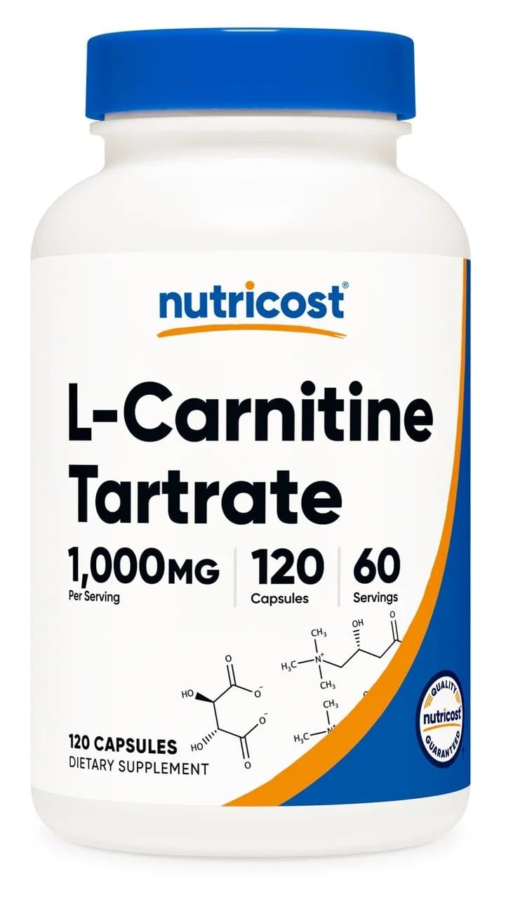 Nutricost - L-Carnitina Tartrato - 120 Cápsulas – Nutricost empaque