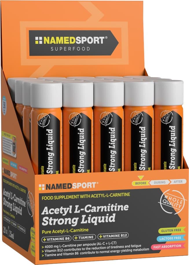 Namedsport Acetyl L-Carnitin Strong 20x25 ml in Flüssigkeit – Named Sport Verpackung