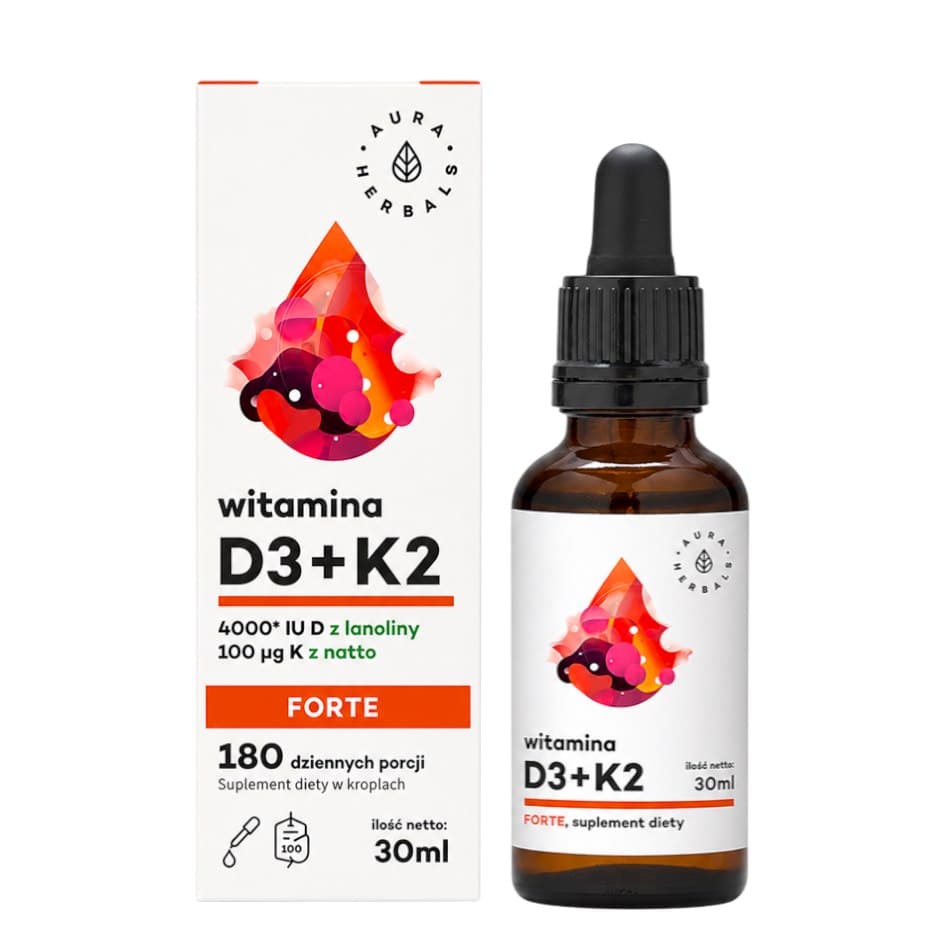 Aura Herbals - Vitamin D3 + K2 – Aura Herbals packaging