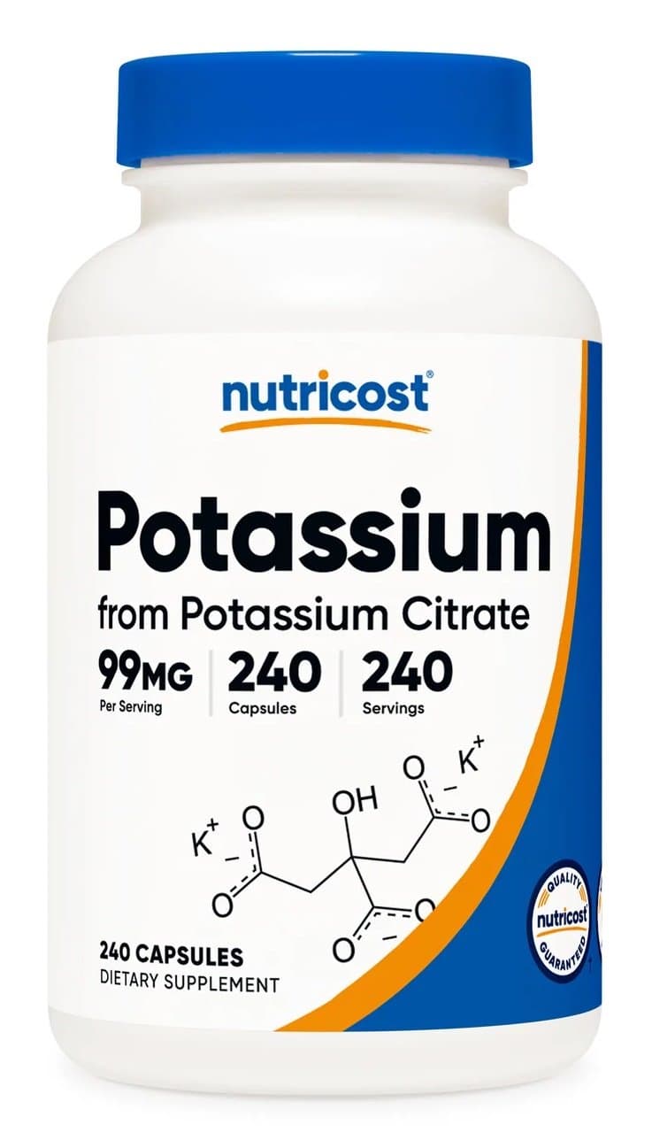 Nutricost - Citrato de Potasio - 240 Cápsulas – Nutricost empaque