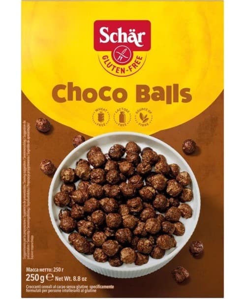 Schar Milly Magic Choco Balls chrupkie kakaowe 250 g – Schär opakowanie