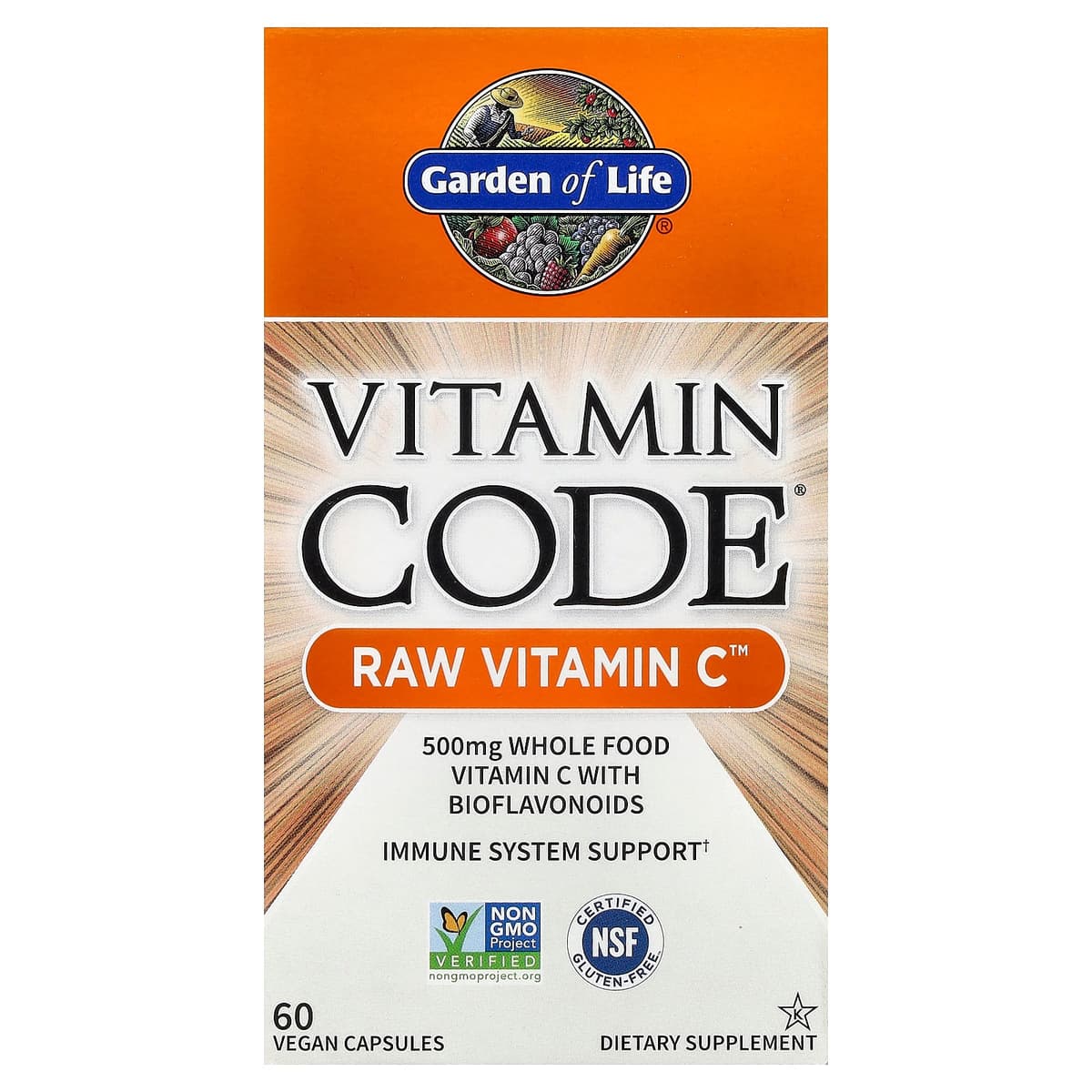 Garden Of Life Raw Vitamin C 500 mg - 60 Vegetable Capsules