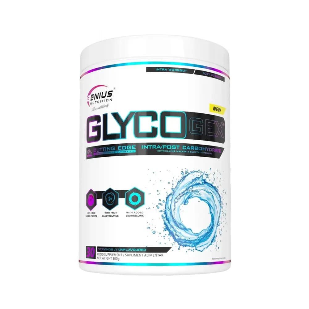 Genius Nutrition Glycogex - Unflavoured - 900g – Genius Nutrition emballage