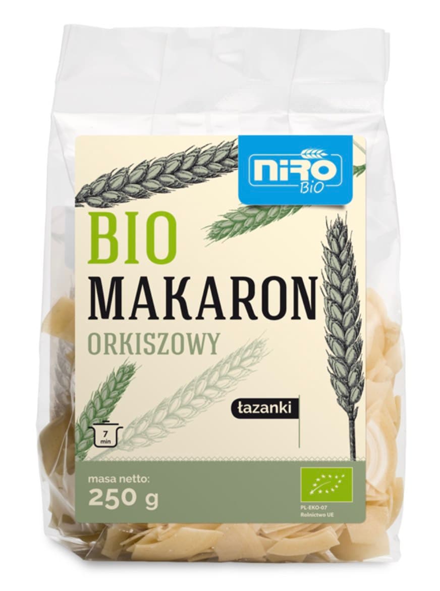 Niro Bio - Organic Spelt Pasta - 250g – Niro Bio förpackning