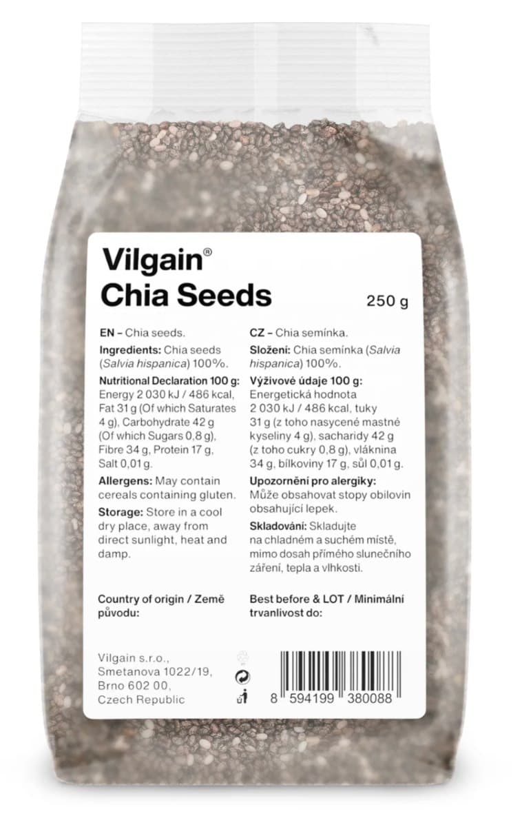 Vilgain Nasiona chia 250 g – Vilgain emballage
