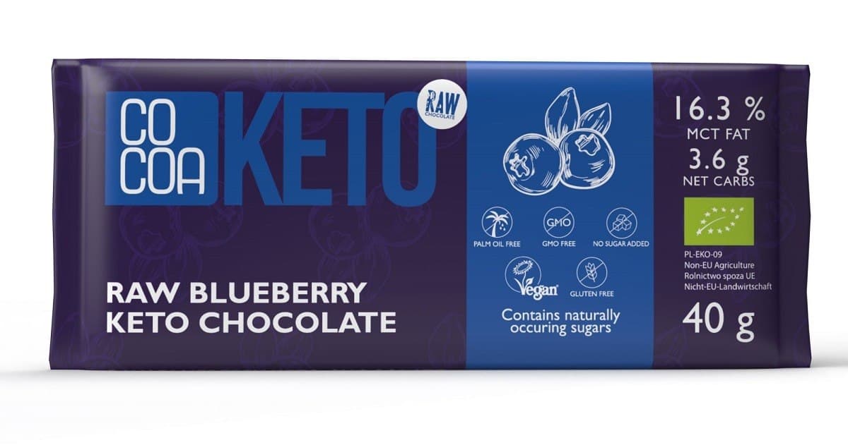 COCOA Chocolate with Berries and MCT Oil Gluten-Free KETO BIO 40 g | Bio Planet – COCOA packaging
