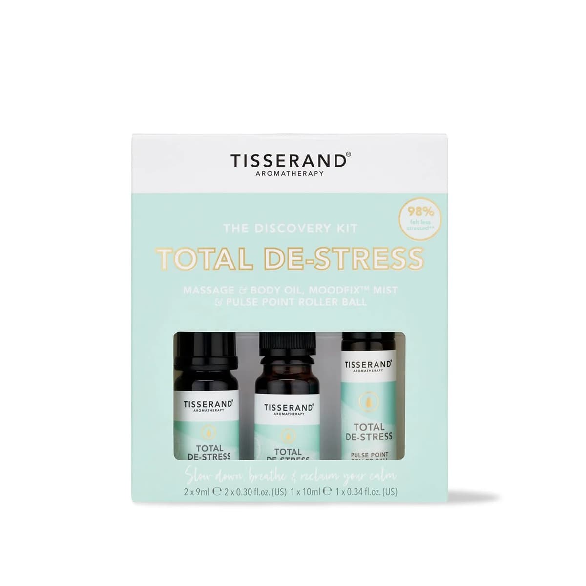 Tisserand Aromatherapy - De-Stress Discovery Kit (2 x 9ml, 1 x 10ml) – Tisserand Aromatherapy opakowanie
