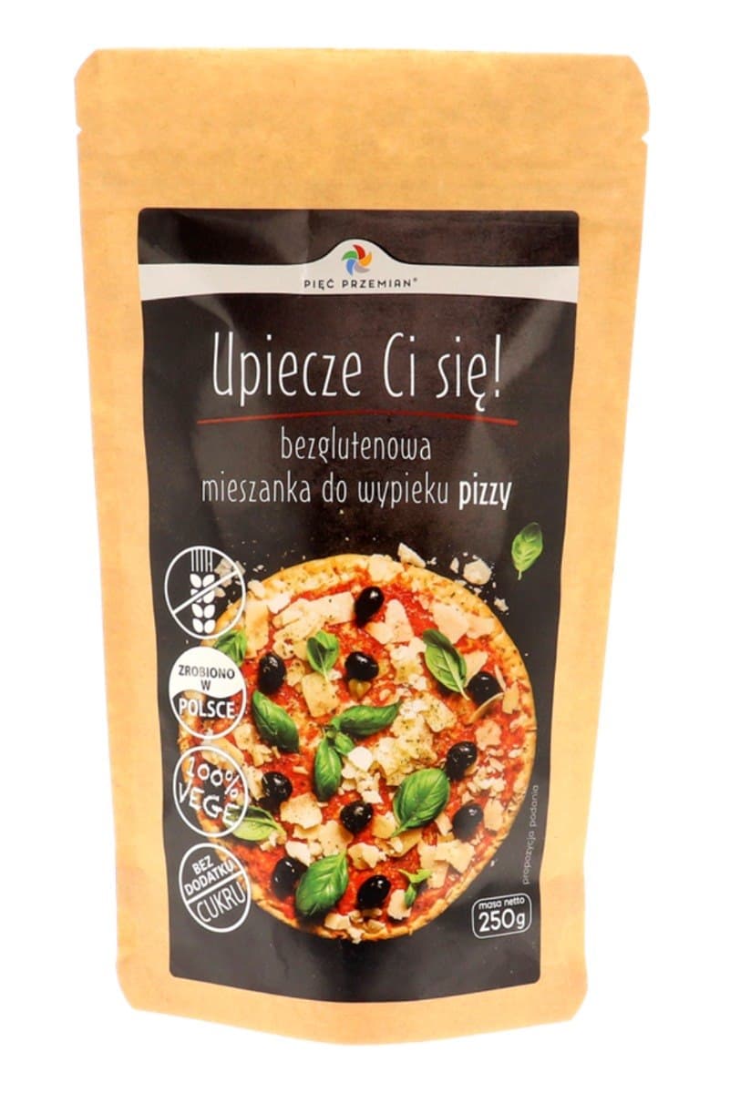 Pięć Przemian - Gluten-Free Pizza Baking Mix 250g – Pięć Przemian förpackning