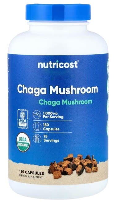 Nutricost - Hongo Chaga - 150 Cápsulas – Nutricost empaque
