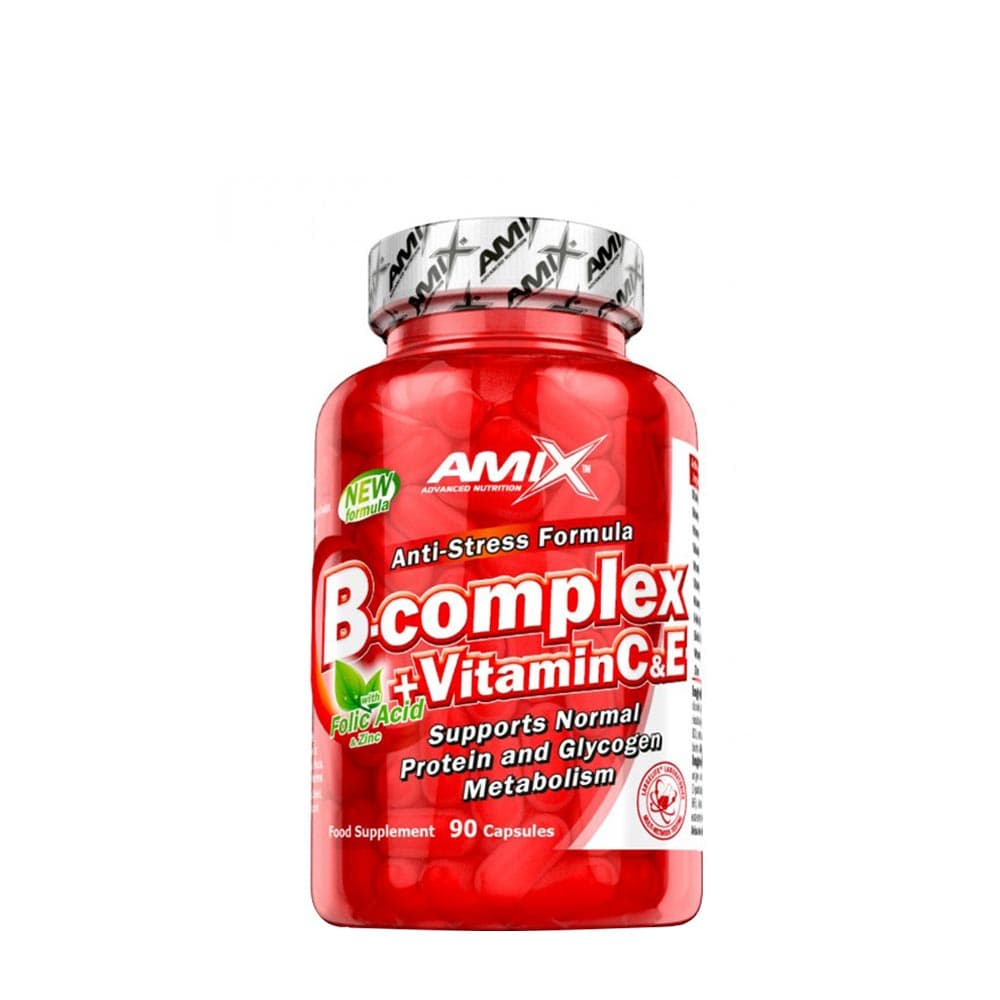 Amix B-Complex + Vitaminas C & E - 90 cápsulas – Amix packaging