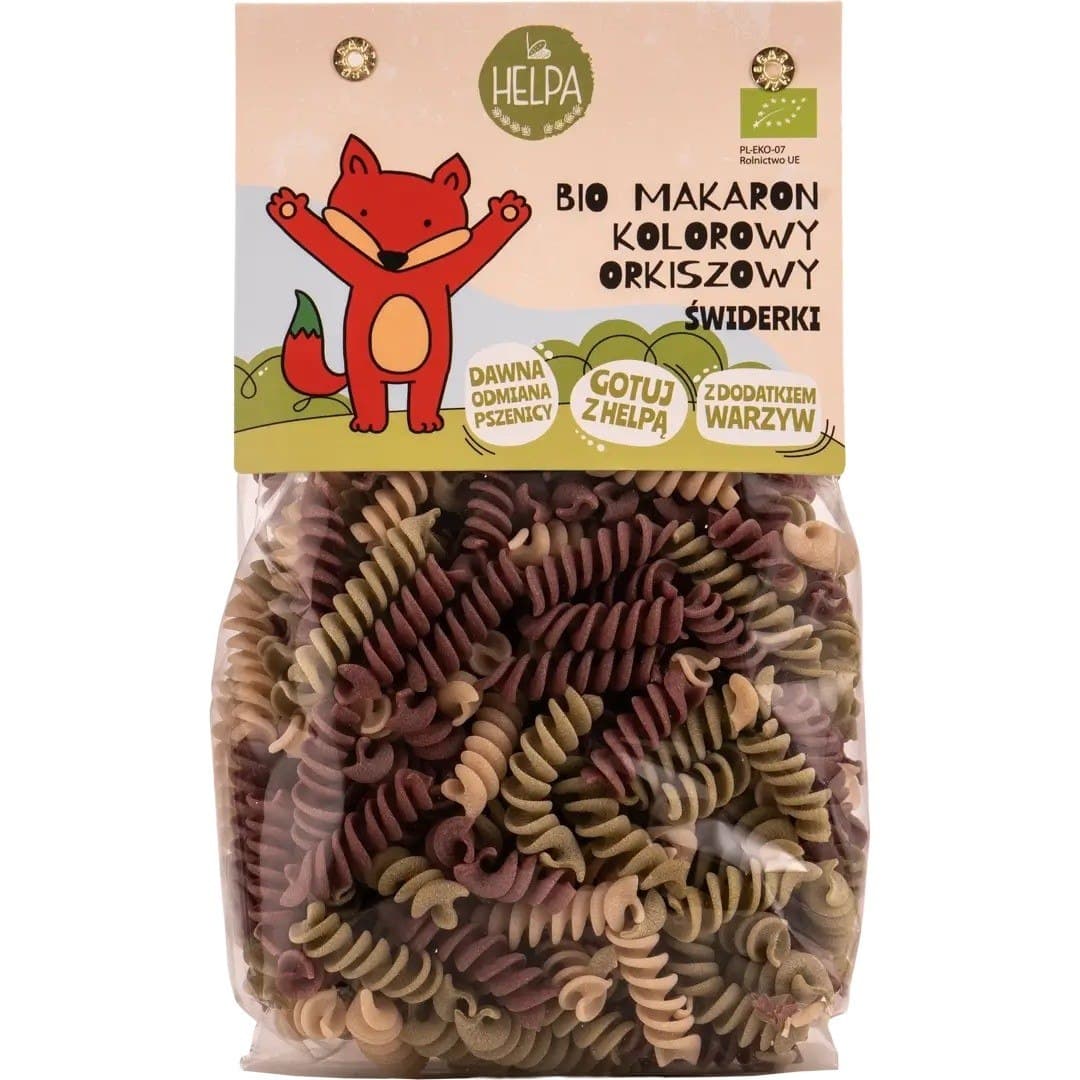 eko graan - Organic Spelt Pasta Spirals Colorful 250g – eko graan förpackning