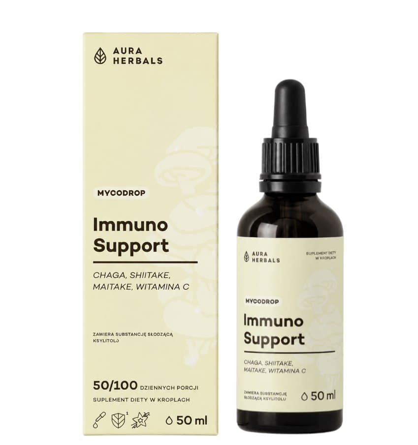 Aura Herbals - Mycodrop Immuno Support (50 ml) – Aura Herbals empaque