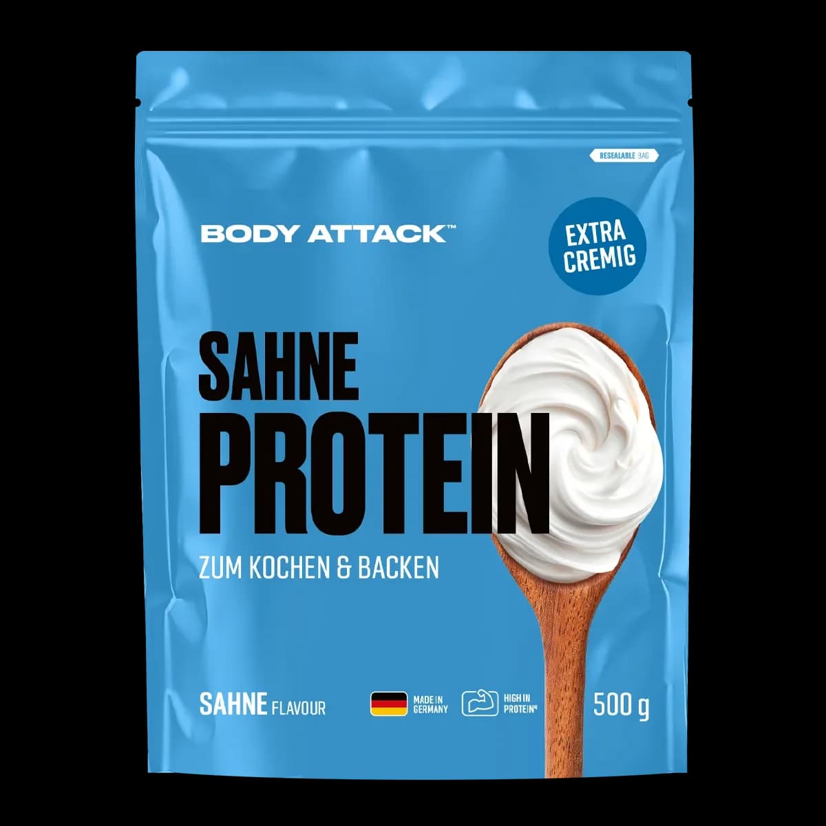 Body Attack - Sahneprotein - 500 g – Body Attack Verpackung