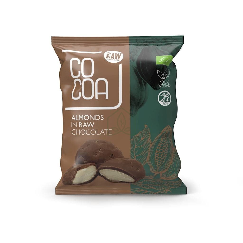 COCOA Almonds in Raw Chocolate BIO 70 g | Bio Planet – Bio Planet packaging