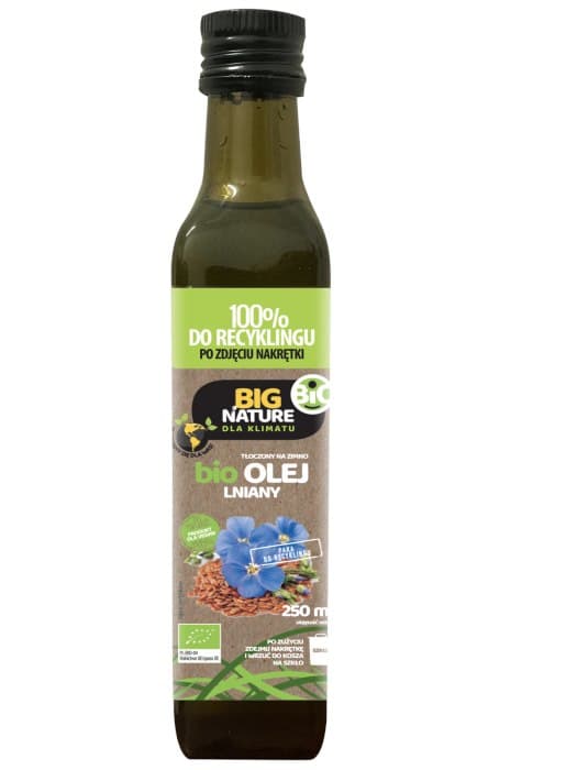 Big Nature - Organic Cold-Pressed Linseed Oil 250ml – Big Nature förpackning