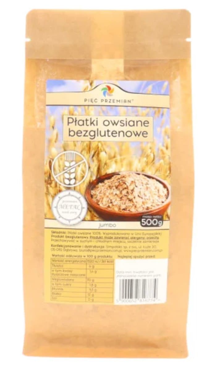 Pięć Przemian - Gluten-Free Jumbo Oat Flakes – Pięć Przemian förpackning