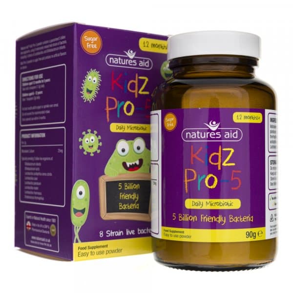 Natures Aid Kidz Pro-5 Miliardów Probiotyk 90g – Nature's Aid confezione