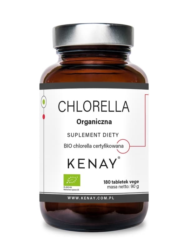 Kenay - Ekologisk chlorella - 180 tabletter, nettovikt 90 g – förpackning
