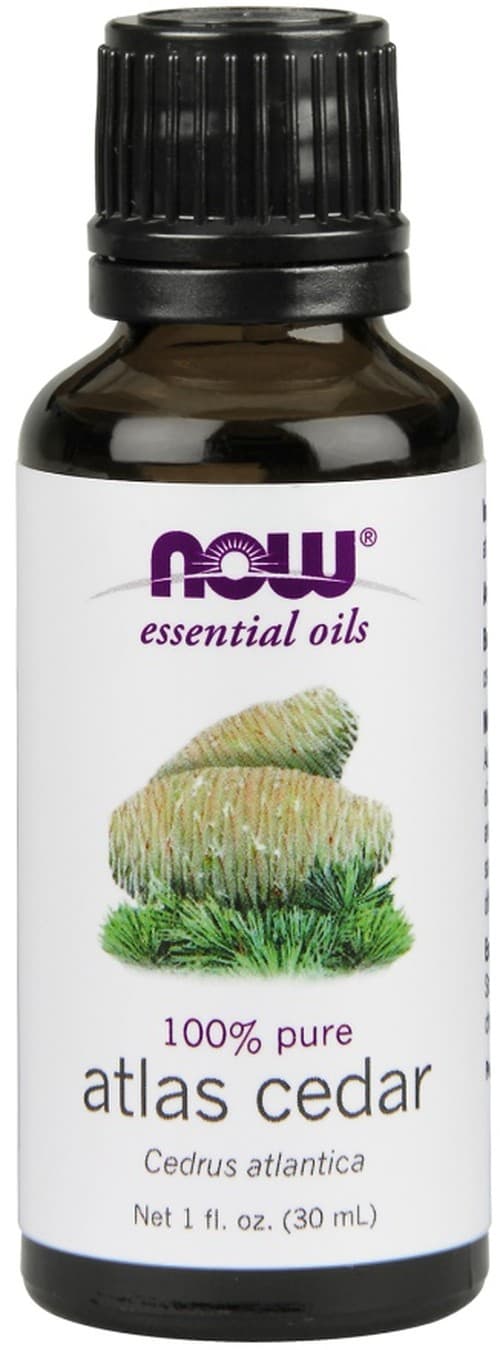 NOW Foods - Olejek eteryczny, Olejek z atlasowego cedru - 30ml – NOW Foods opakowanie