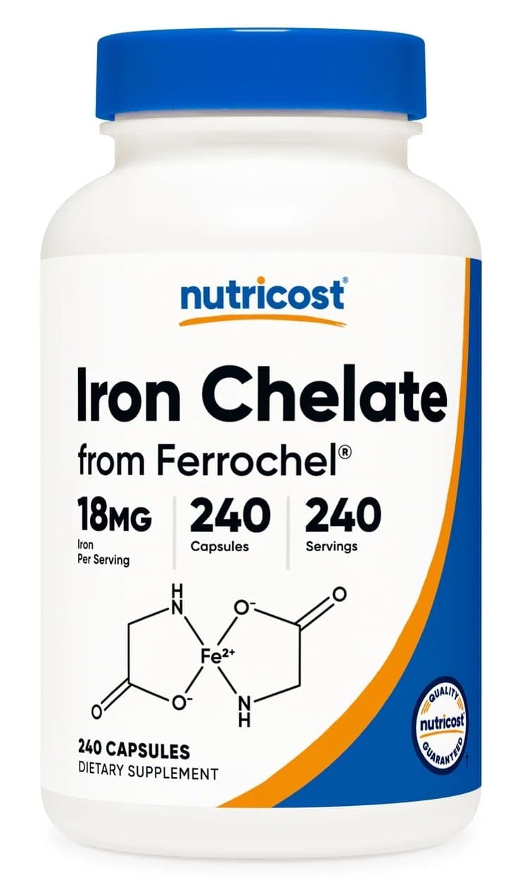 Nutricost - Iron Chelate 18mg - 240 Capsules – Nutricost opakowanie