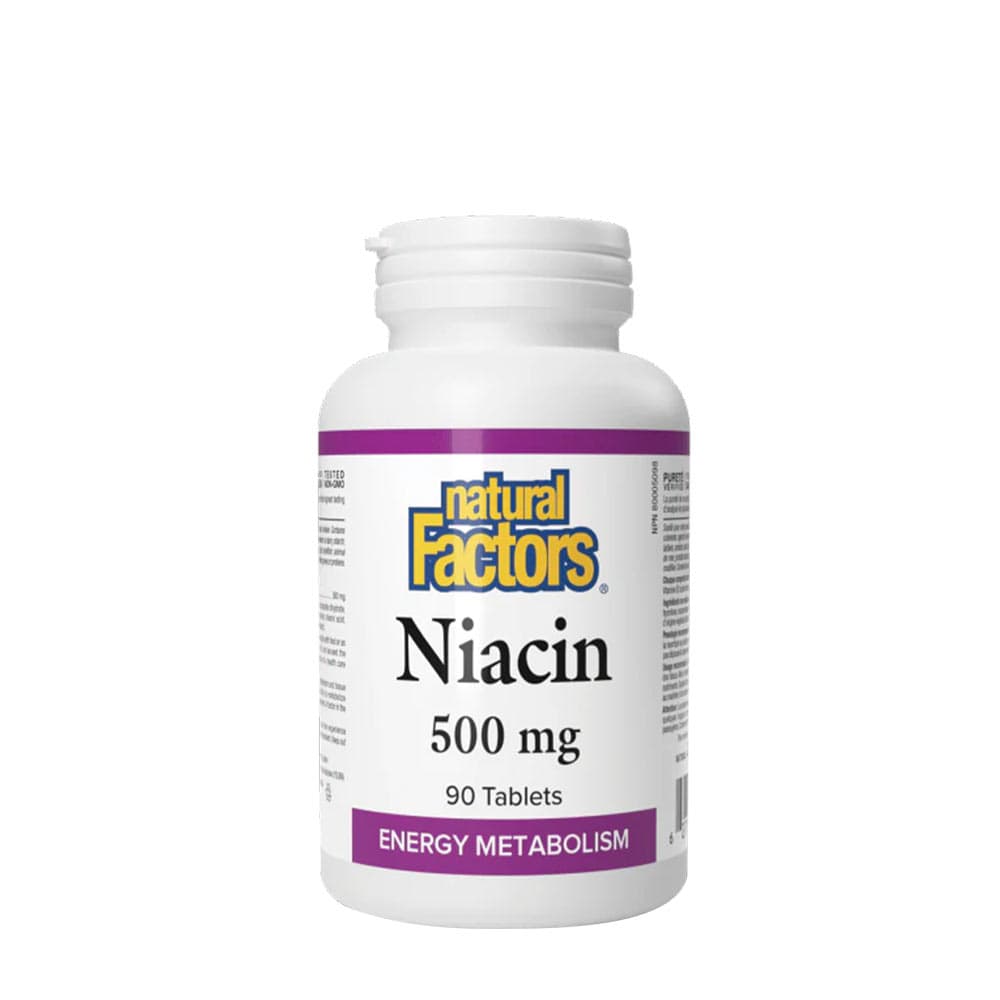 Natural Factors Niacin 500 mg - 90 Compresse – Natural Factors packaging