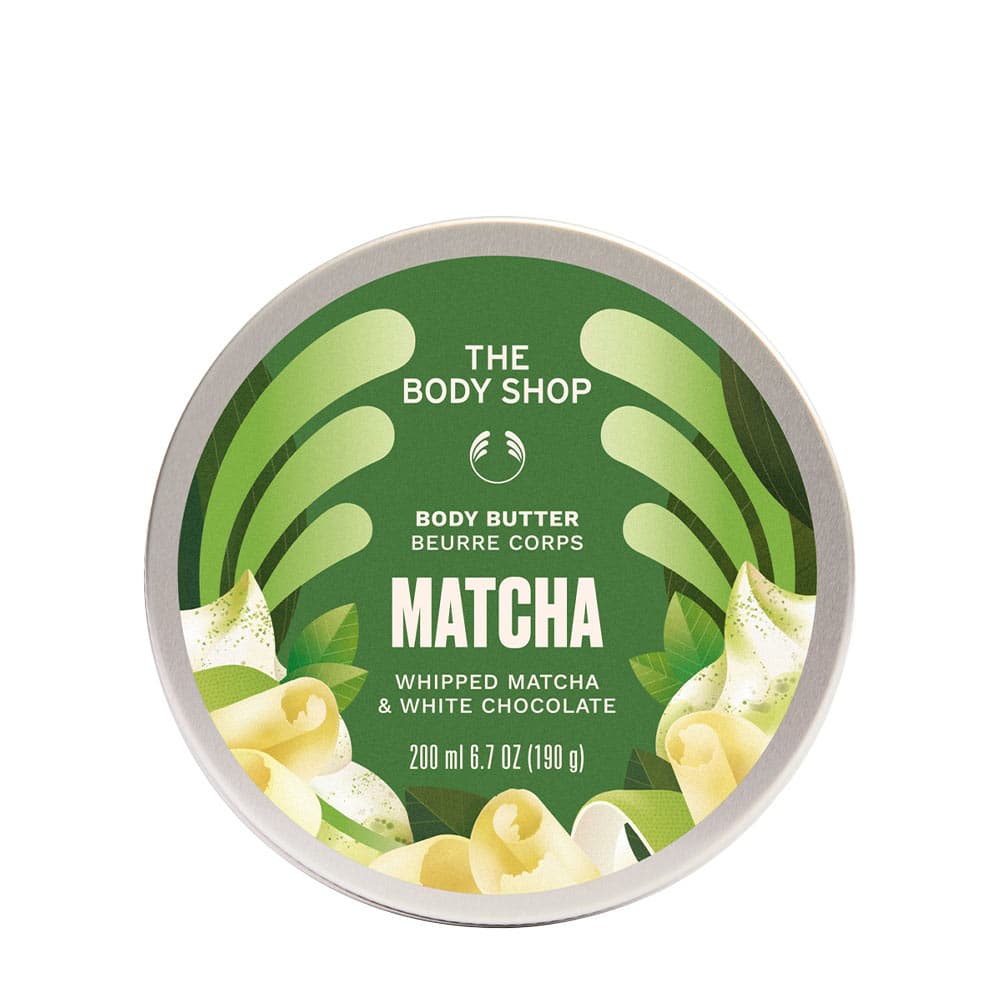 The Body Shop - Pisket kropssmør med matcha og hvid chokolade – emballage