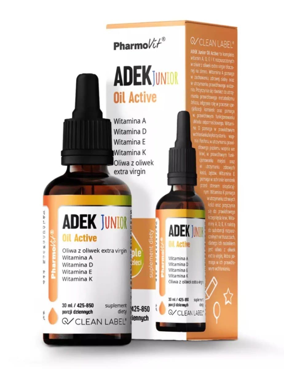 Pharmovit ADEK Junior Oil Active 30 ml – Pharmovit emballage
