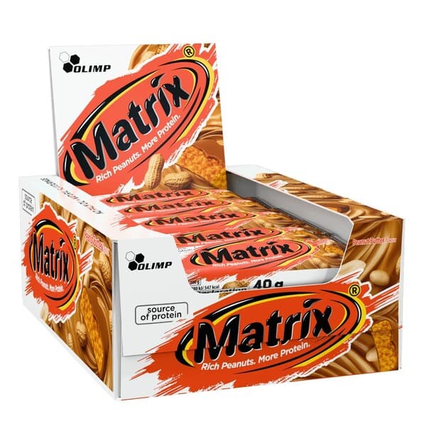 Olimp Labs - Matrix Bars, Jordnøddesmør - 25 x 40g – Olimp Labs emballage